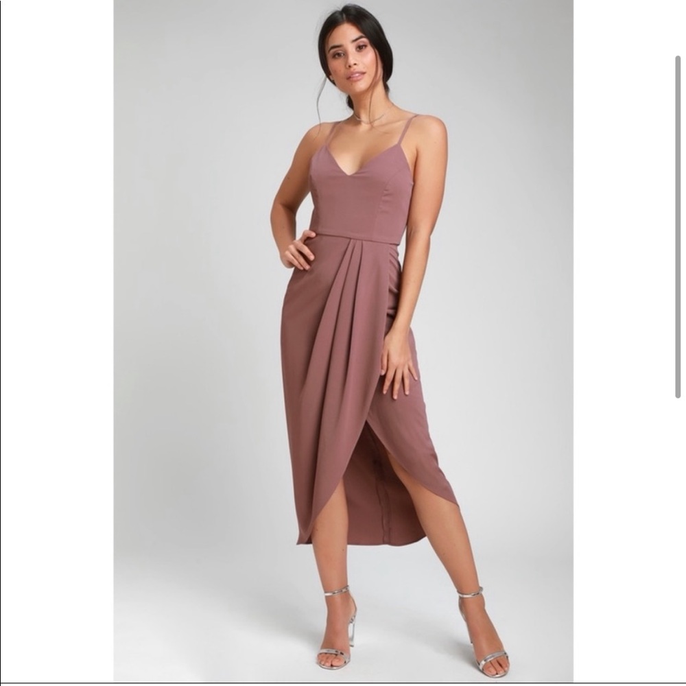 Lulus Reinette Mauve Purple Midi Dress- S